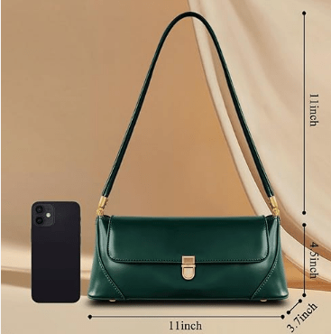 Chic Vintage Green Shoulder Bag for Women - Stylish & Versatile Handbag Perfect