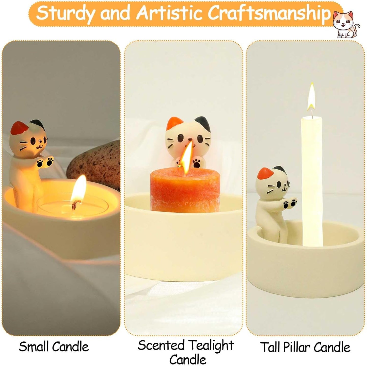 Cat Warming Hands Candle Holder – Adorable Cartoon Cat Paws for Animal Lovers