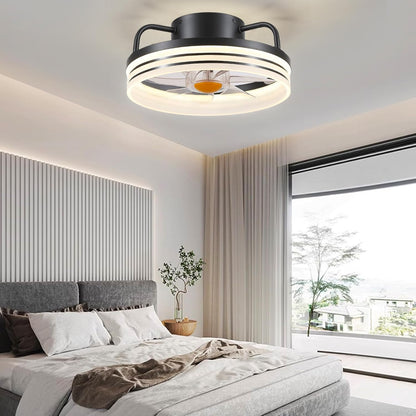 Sleek 13" Bladeless Flush Mount Ceiling Fan with LED Lights & Remote Control – Perfect for Modern Bedrooms and Kids Rooms