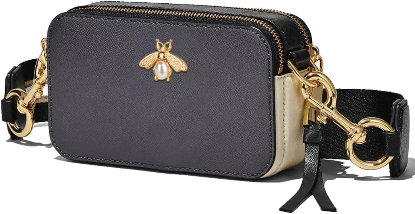 Bee Purse Camera Crossbody Bag for Women Small Snapshot Bag with Wide Strap