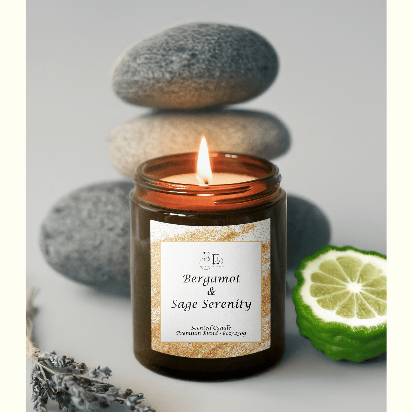 Bergamot & Sage Serenity Candle.