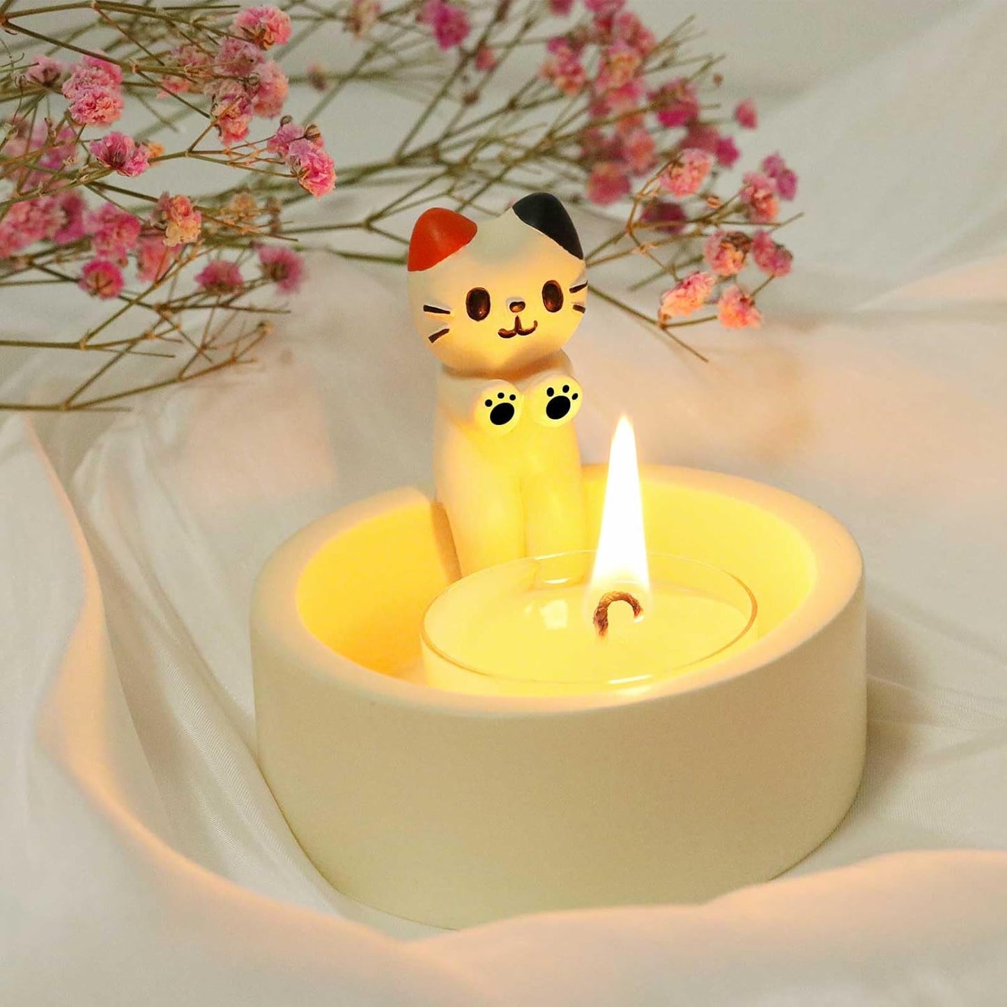 Cat Warming Hands Candle Holder – Adorable Cartoon Cat Paws for Animal Lovers