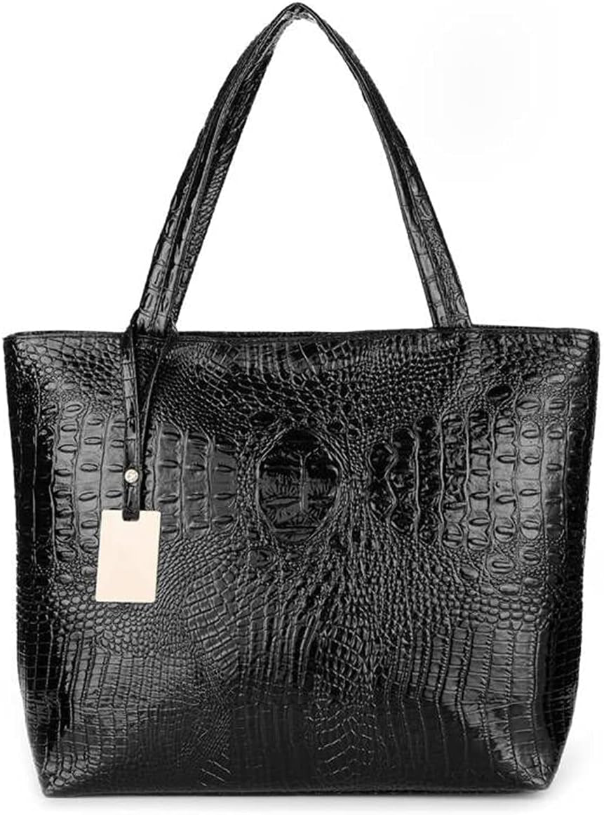 Women's Crocodile Large Tote Handbag Purse Shoulder Bag Travel Satchel